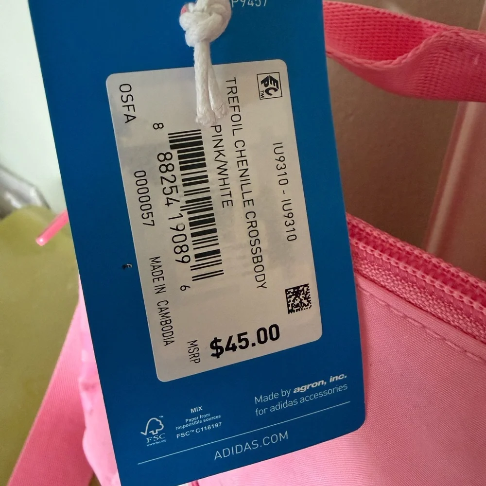 Adidas Trefoil Chenille
Crossbody Bag in Pink/White - Picture 3 of 3
